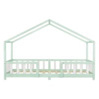 Kinderbett Treviolo 90x200 cm mit Lattenrost + Gitter Holz Mint