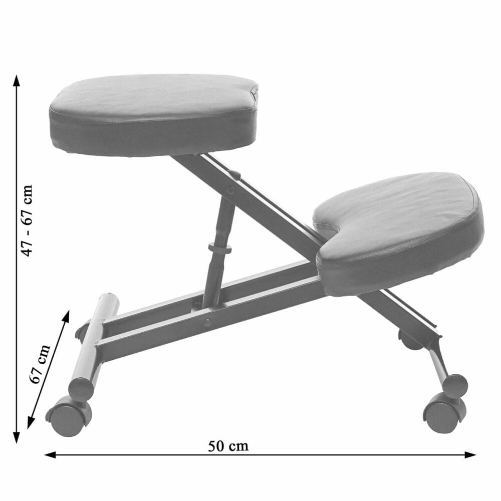 Kniestuhl Sitzhocker Bürostuhl höhenverstellbar mit Rollen schwarz