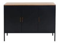 Kommode Sideboard Schrank 3 Türen Metall 90x120x40cm schwarz