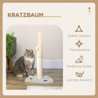 Kratzbaum 62cm Kratzstamm für Katzen mit Kratzball