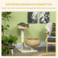 Kratzbaum 72cm Kletterbaum mit 2 Katzenbetten