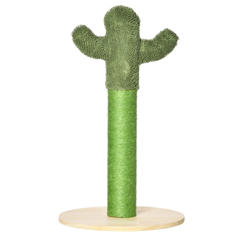 Kratzsäule für Katzen Kaktus 65cm Hoch Grün+Natur