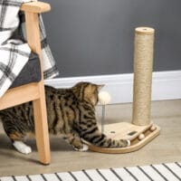 Kratzstamm für Katzen 40cm Kletterbaum mit Holzkugel