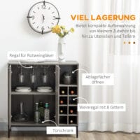 Küchenschrank Sideboard mit Weinregal 86.4x40x91.4cm