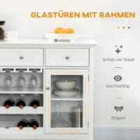 Küchenschrank Weinregal Sideboard 120x40x87cm