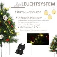 LED 2-er-Set Weihnachtsbaum mit Deko Ø33x75cm