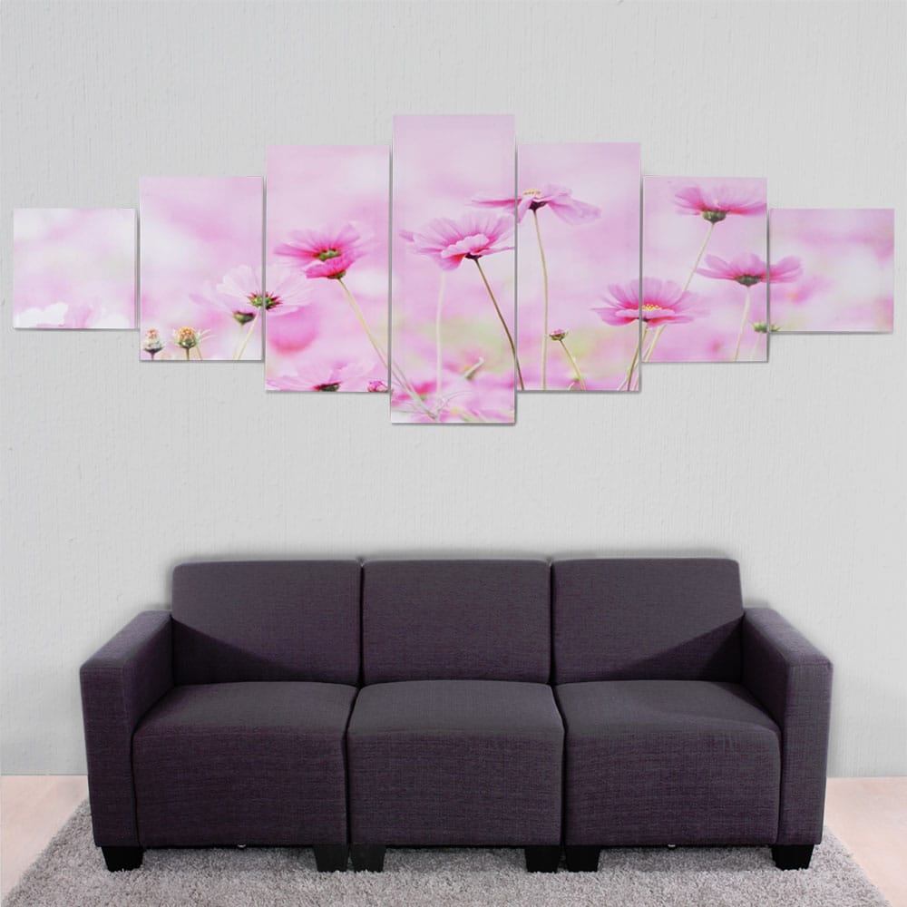 Leinwandbild Wandbild 7-teilig 245x87cm Blumen