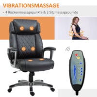 Massage-Bürostuhl 6-Punkt-Massage Schwarz