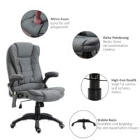 Massage Bürostuhl Deluxe ergonomisch Grau