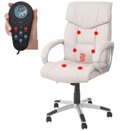 Massage Bürostuhl HWC mit Heizfunktion ~ creme