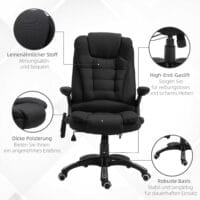 Massage Bürostuhl ergonomischer Bürostuhl Schwarz