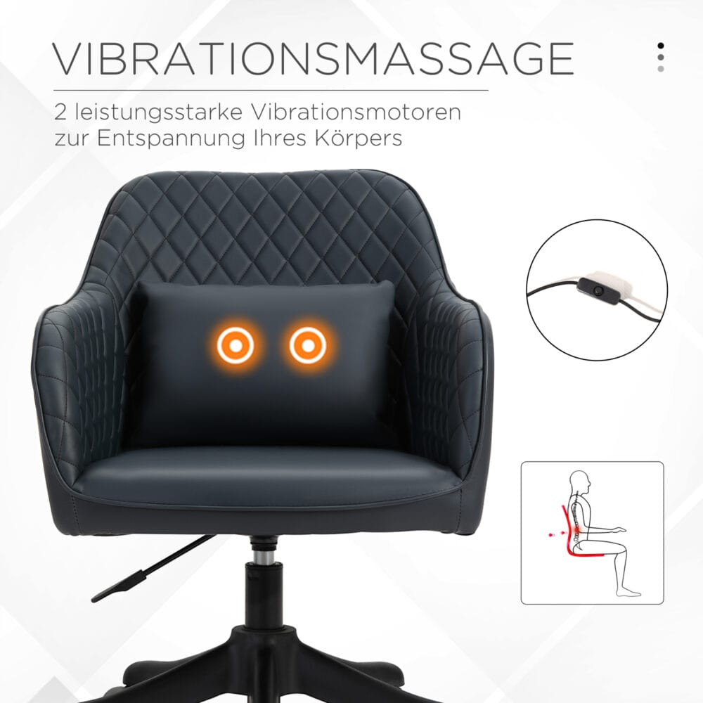 Massage Bürostuhl mit Vibrationsfunktion Armlehnen
