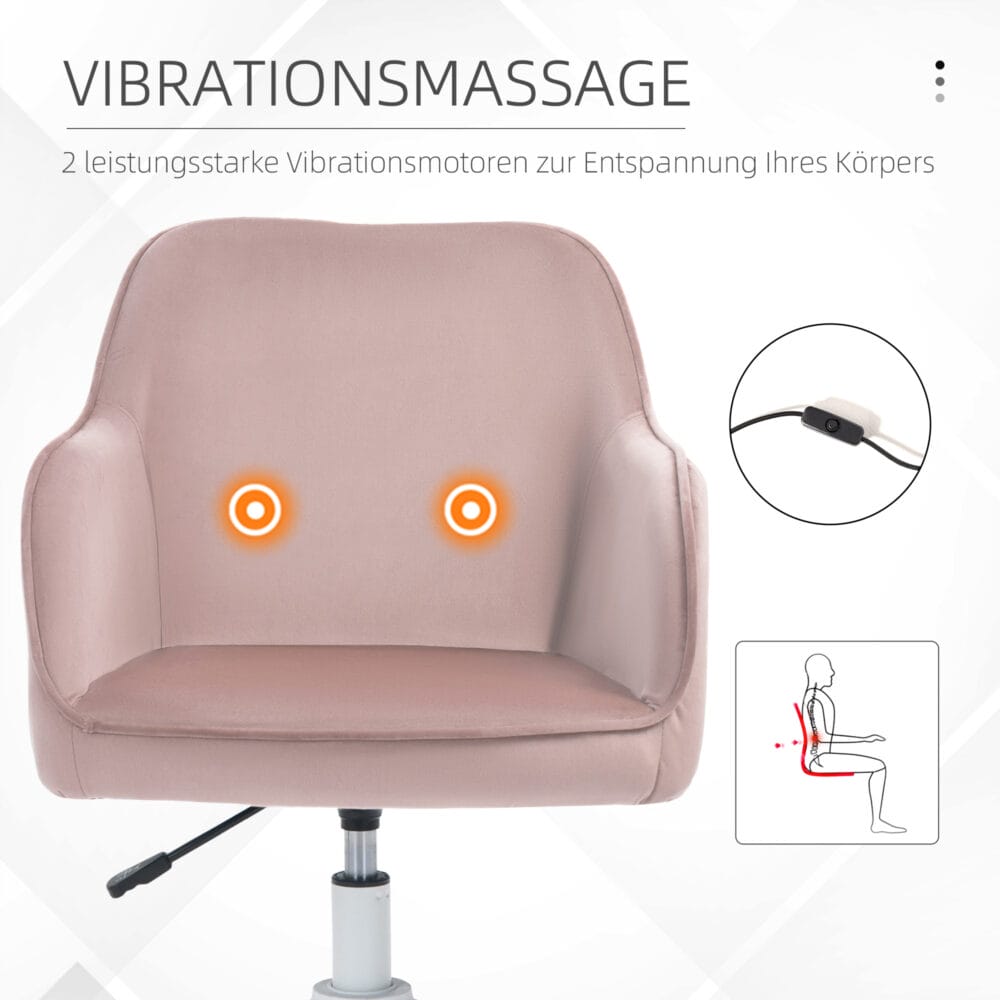 Massage Bürostuhl mit Vibrationsfunktion Rosa