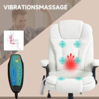 Massage-Bürostuhl mit Wippfunktion Schreibtischstuhl Weiss