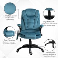 Massage Bürostuhli ergonomisch Blau 67 x 74 x 107-116 cm