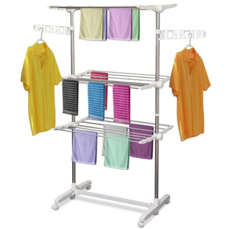 Mobiler Wäscheständer klappbar mit 3 Ebenen