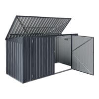 Mülltonnenbox Grebin für 3 Tonnen 237 x 101 cm Dunkelgrau