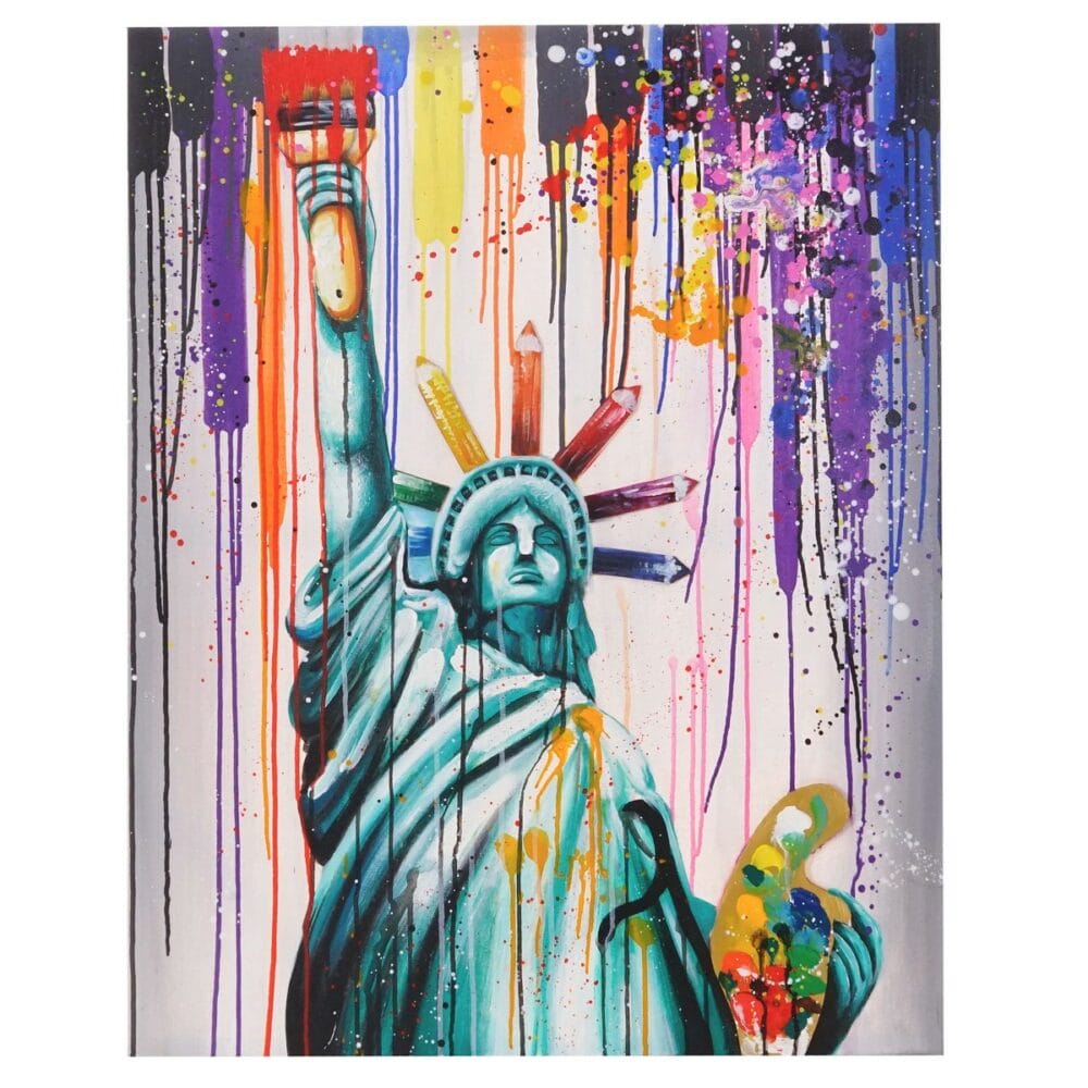 Ölgemälde Freiheitsstatue, handgemaltes Ölbild ~ 100x80cm