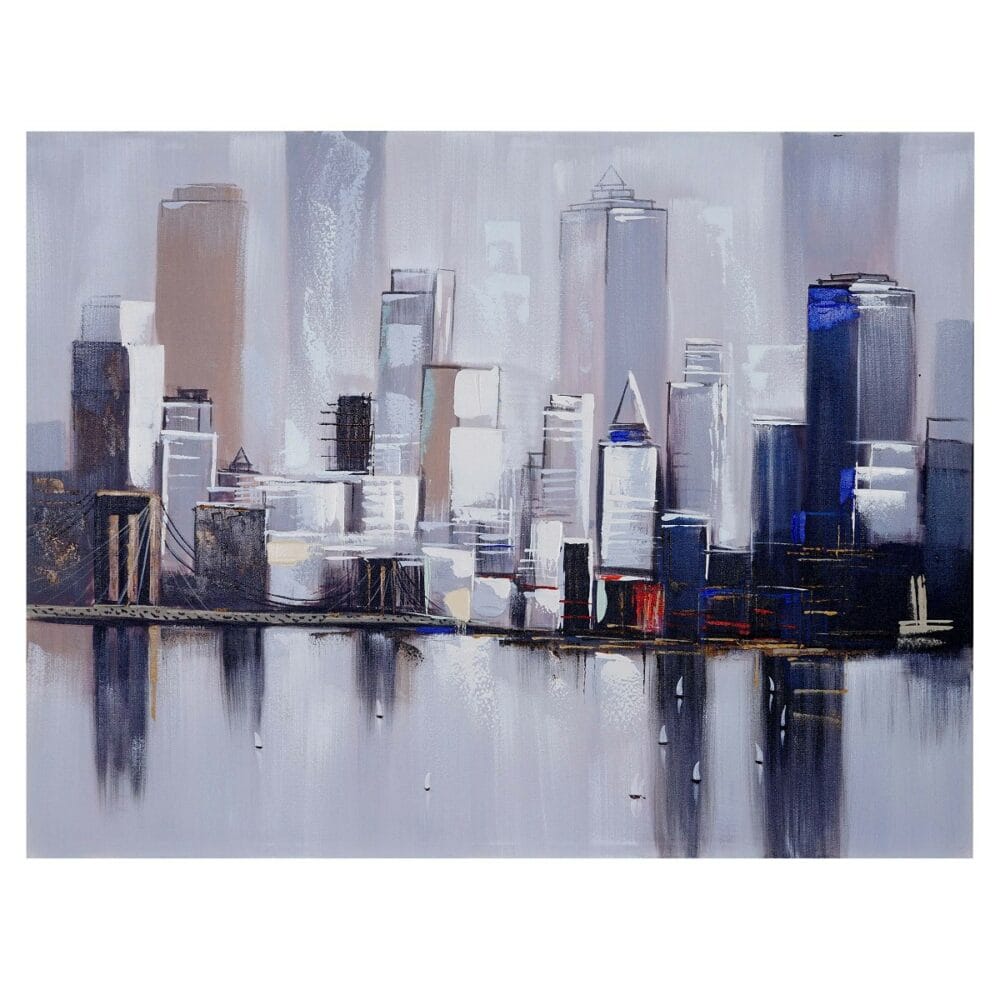 Ölgemälde Skyline New York 100% handgemaltes Ölbild ~ 120x90cm