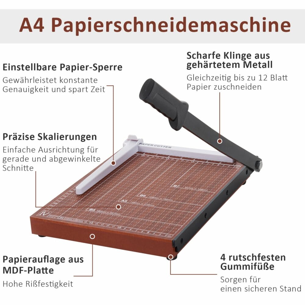 Papierschneidemaschine bis DIN A4 Hebelschneider Papierschneider