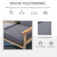 Polstersessel Lounge-Sessel Skandi-Design Massivholz