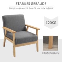 Polstersessel Lounge-Sessel Skandi-Design Massivholz