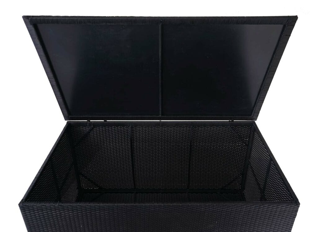 Poly-Rattan Kissenbox Basic schwarz 80x160x94cm ~ 950l