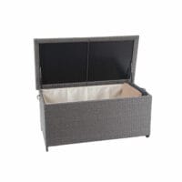 Poly-Rattan Kissenbox Premium grau 51x100x50cm ~ 170l