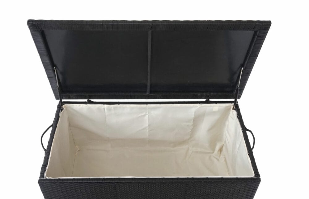 Poly-Rattan Kissenbox Premium schwarz 80x160x94cm ~ 950l