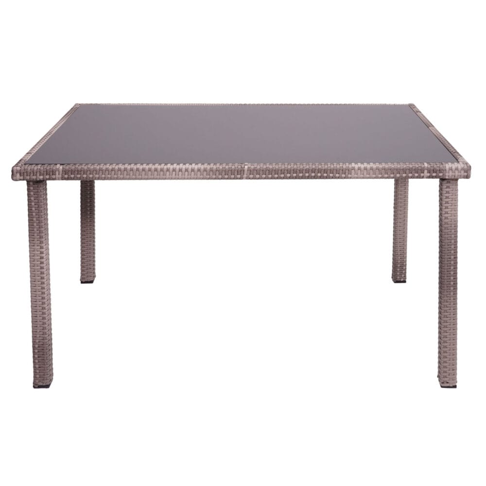 Poly-Rattan Tisch Glas Gartentisch Balkontisch 120x75cm grau-braun