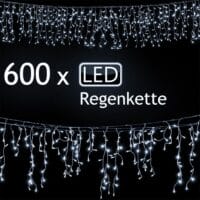 Regen Lichterkette mit 600 LEDs 20 Meter kaltweiss