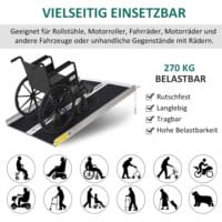 Rollstuhlrampe Auffahrrampe Faltbar 95x73cm
