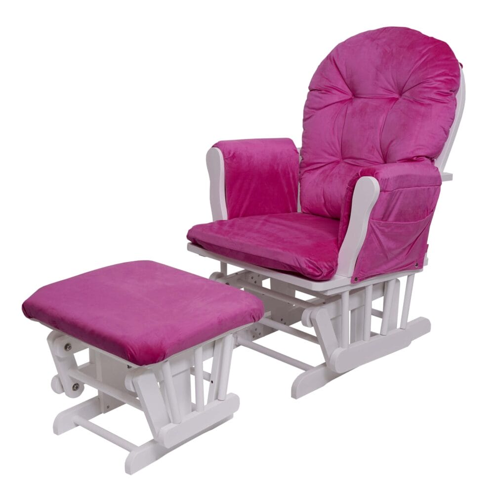 Schaukelstuhl Relaxsessel Schwingstuhl  ~ Samt pink