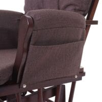 Schaukelstuhl Relaxsessel Schwingstuhl  ~ Stoff/Textil braun