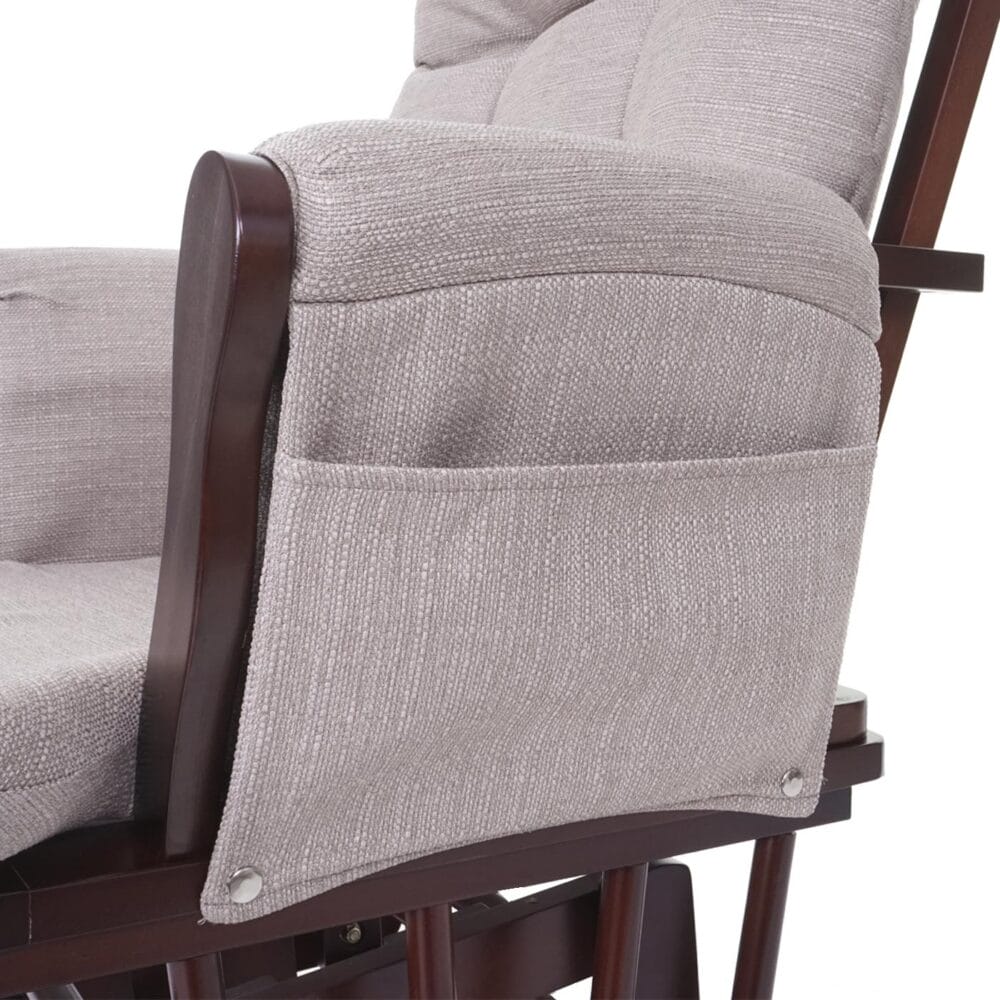 Schaukelstuhl Relaxsessel Schwingstuhl  ~ Stoff/Textil creme-grau