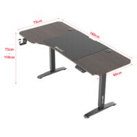 Höhenverstellbarer Tisch Oxnard elektrisch 160x75cm Walnuss-Optik