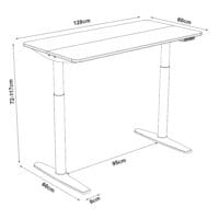 Stehpult Elektrisch Höhenverstellbarer Tisch Arogno 120x60cm