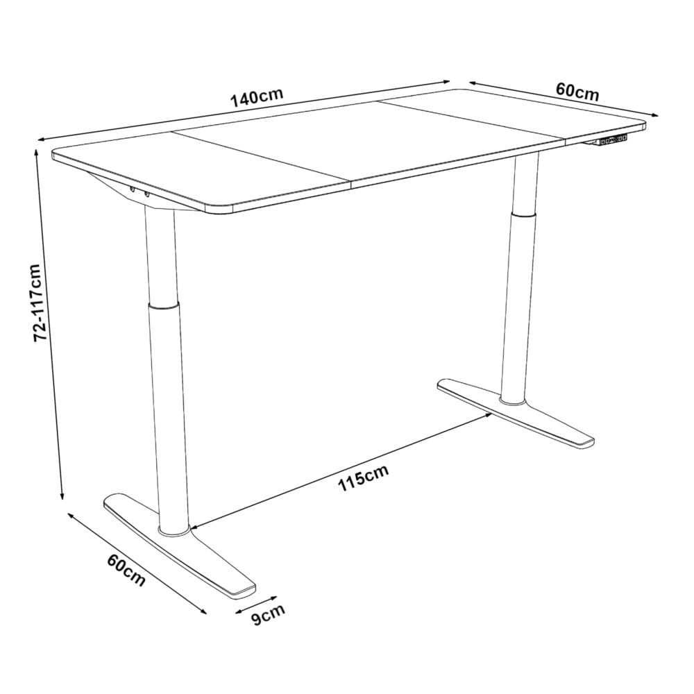Stehpult Elektrisch Höhenverstellbarer Tisch Arogno 140x60cm
