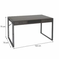 Schreibtisch Bürotisch 121x70cm dunkelbraun 3D-Struktur