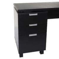 Schreibtisch Bürotisch mit Schubladen und Regal 150x60cm schwarz