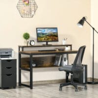Schreibtisch Computertisch mit Ablage Rustikal Braun 120x60x85cm