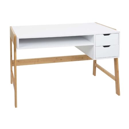 Schreibtisch Computertisch mit Schublade Bambus 76x115x58cm