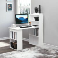 Schreibtisch Küchentisch mit Regal weiss 120x55x120cm
