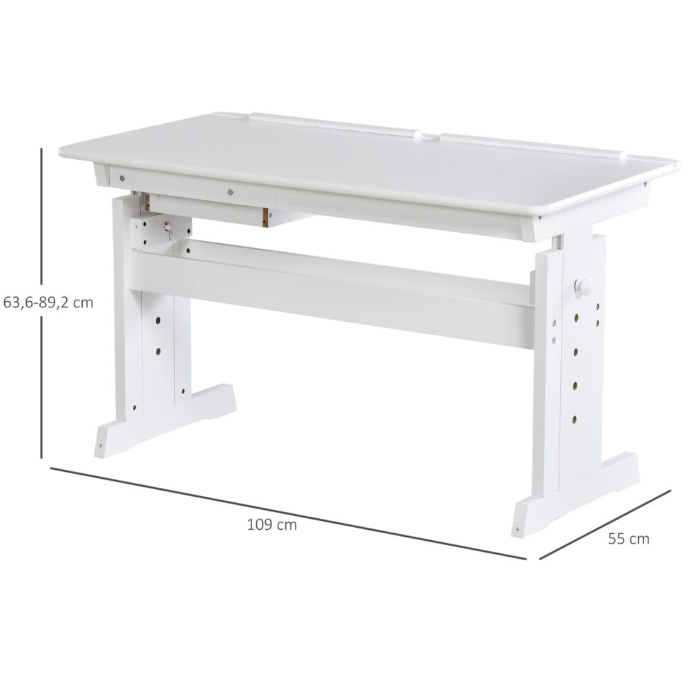 Schreibtisch Neigbar und Höhenverstellbar 5-Stufig mit Schublade