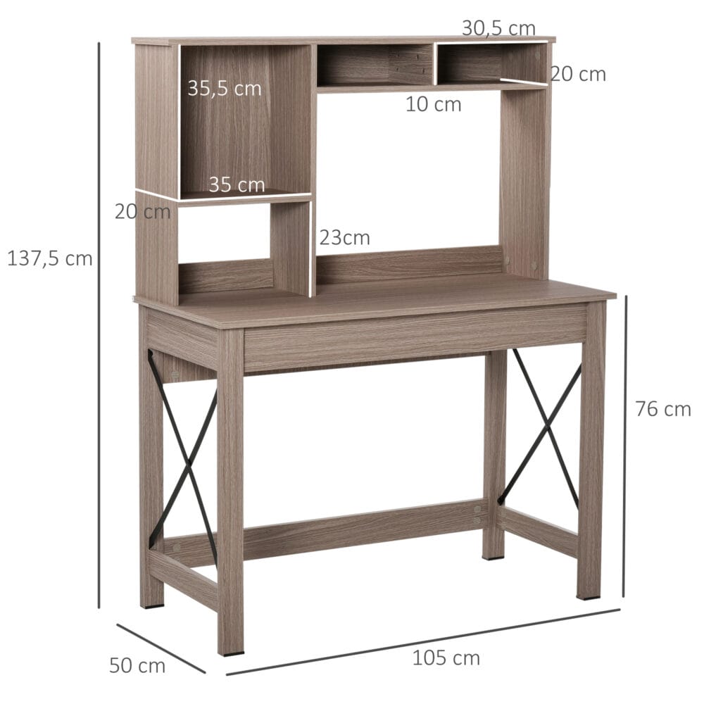 Schreibtisch mit Bücherregal 105x50x137.5cm