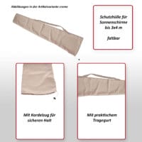 Schutzhülle für Sonnenschirm bis 3x4m Abdeckhülle Cover Kordelzug
