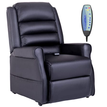 Sessel mit Aufstehhilfe und Massage schwarz