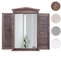 Shabby Badspiegel Spiegelfenster mit Fensterläden 71x46x5cm