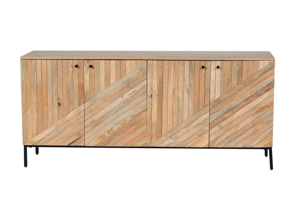 Sideboard Kommode Schrank Massiv-Holz Mango 79x176x42cm natur