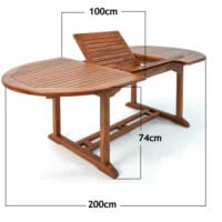 Sitzgarnitur Gartentisch mit 6x Gartenstuhl Eukalyptusholz